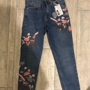 Size 25: Topshop embroidered jeans